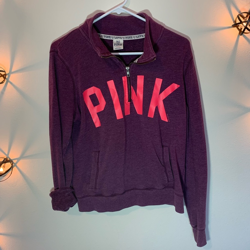 Pink zip up sweater